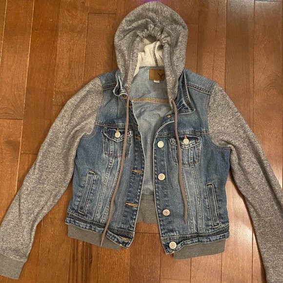 American Eagle Outfitters Jackets & Blazers - American Eagle Denim Vested Hoodie Jacket